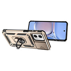 Funda Bumper Silicona y Plastico Mate Carcasa con Magnetico Anillo de dedo Soporte MQ3 para Motorola Moto G 5G (2023) Oro