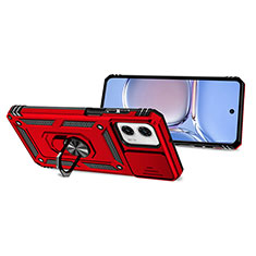 Funda Bumper Silicona y Plastico Mate Carcasa con Magnetico Anillo de dedo Soporte MQ3 para Motorola Moto G 5G (2023) Rojo