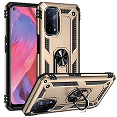 Funda Bumper Silicona y Plastico Mate Carcasa con Magnetico Anillo de dedo Soporte MQ3 para OnePlus Nord N200 5G Oro