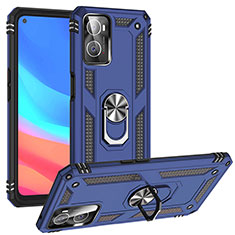 Funda Bumper Silicona y Plastico Mate Carcasa con Magnetico Anillo de dedo Soporte MQ3 para Oppo A36 Azul