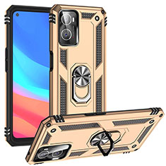 Funda Bumper Silicona y Plastico Mate Carcasa con Magnetico Anillo de dedo Soporte MQ3 para Oppo A36 Oro