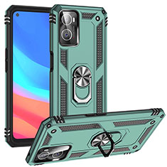 Funda Bumper Silicona y Plastico Mate Carcasa con Magnetico Anillo de dedo Soporte MQ3 para Oppo A36 Verde