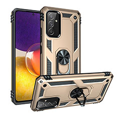 Funda Bumper Silicona y Plastico Mate Carcasa con Magnetico Anillo de dedo Soporte MQ3 para Samsung Galaxy A05s Oro