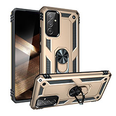 Funda Bumper Silicona y Plastico Mate Carcasa con Magnetico Anillo de dedo Soporte MQ3 para Samsung Galaxy A15 LTE Oro