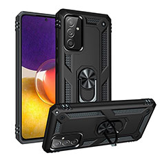 Funda Bumper Silicona y Plastico Mate Carcasa con Magnetico Anillo de dedo Soporte MQ3 para Samsung Galaxy A34 5G Negro