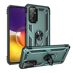 Funda Bumper Silicona y Plastico Mate Carcasa con Magnetico Anillo de dedo Soporte MQ3 para Samsung Galaxy A34 5G Verde