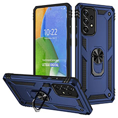 Funda Bumper Silicona y Plastico Mate Carcasa con Magnetico Anillo de dedo Soporte MQ3 para Samsung Galaxy A73 5G Azul