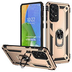 Funda Bumper Silicona y Plastico Mate Carcasa con Magnetico Anillo de dedo Soporte MQ3 para Samsung Galaxy A73 5G Oro