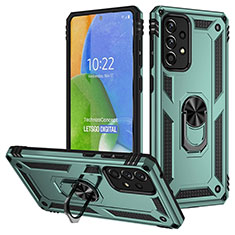 Funda Bumper Silicona y Plastico Mate Carcasa con Magnetico Anillo de dedo Soporte MQ3 para Samsung Galaxy A73 5G Verde