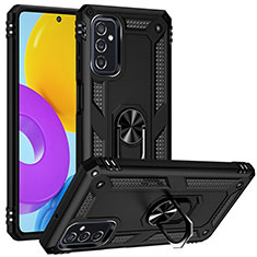 Funda Bumper Silicona y Plastico Mate Carcasa con Magnetico Anillo de dedo Soporte MQ3 para Samsung Galaxy M52 5G Negro