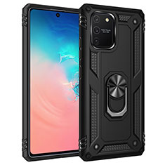 Funda Bumper Silicona y Plastico Mate Carcasa con Magnetico Anillo de dedo Soporte MQ3 para Samsung Galaxy M80S Negro