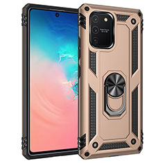 Funda Bumper Silicona y Plastico Mate Carcasa con Magnetico Anillo de dedo Soporte MQ3 para Samsung Galaxy M80S Oro