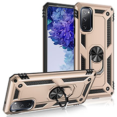 Funda Bumper Silicona y Plastico Mate Carcasa con Magnetico Anillo de dedo Soporte MQ3 para Samsung Galaxy S20 FE (2022) 5G Oro