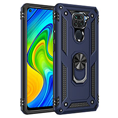 Funda Bumper Silicona y Plastico Mate Carcasa con Magnetico Anillo de dedo Soporte MQ3 para Xiaomi Redmi 10X 4G Azul