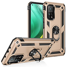 Funda Bumper Silicona y Plastico Mate Carcasa con Magnetico Anillo de dedo Soporte MQ3 para Xiaomi Redmi K30S 5G Oro