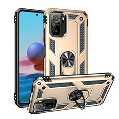 Funda Bumper Silicona y Plastico Mate Carcasa con Magnetico Anillo de dedo Soporte MQ3 para Xiaomi Redmi Note 11 SE India 4G Oro