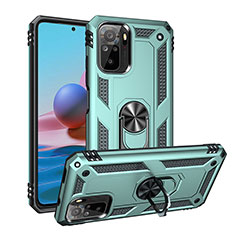 Funda Bumper Silicona y Plastico Mate Carcasa con Magnetico Anillo de dedo Soporte MQ3 para Xiaomi Redmi Note 11 SE India 4G Verde