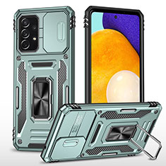 Funda Bumper Silicona y Plastico Mate Carcasa con Magnetico Anillo de dedo Soporte MQ4 para Samsung Galaxy A52 4G Menta Verde