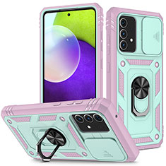 Funda Bumper Silicona y Plastico Mate Carcasa con Magnetico Anillo de dedo Soporte MQ5 para Samsung Galaxy A52 4G Multicolor