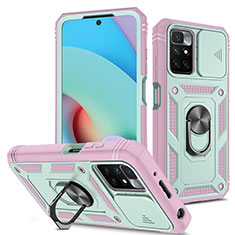 Funda Bumper Silicona y Plastico Mate Carcasa con Magnetico Anillo de dedo Soporte MQ5 para Xiaomi Redmi 10 (2022) Multicolor