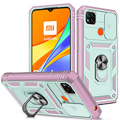 Funda Bumper Silicona y Plastico Mate Carcasa con Magnetico Anillo de dedo Soporte MQ5 para Xiaomi Redmi 9 Activ Multicolor