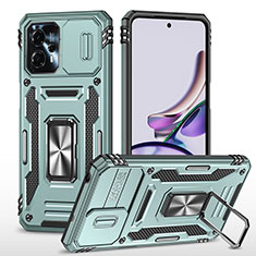 Funda Bumper Silicona y Plastico Mate Carcasa con Magnetico Anillo de dedo Soporte MQ6 para Motorola Moto G13 Menta Verde