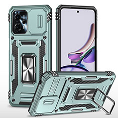 Funda Bumper Silicona y Plastico Mate Carcasa con Magnetico Anillo de dedo Soporte MQ6 para Motorola Moto G23 Menta Verde