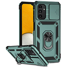 Funda Bumper Silicona y Plastico Mate Carcasa con Magnetico Anillo de dedo Soporte MQ6 para Samsung Galaxy A04s Verde