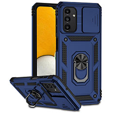 Funda Bumper Silicona y Plastico Mate Carcasa con Magnetico Anillo de dedo Soporte MQ6 para Samsung Galaxy A13 5G Azul