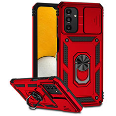 Funda Bumper Silicona y Plastico Mate Carcasa con Magnetico Anillo de dedo Soporte MQ6 para Samsung Galaxy A13 5G Rojo