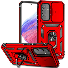 Funda Bumper Silicona y Plastico Mate Carcasa con Magnetico Anillo de dedo Soporte MQ6 para Samsung Galaxy Quantum4 5G Rojo