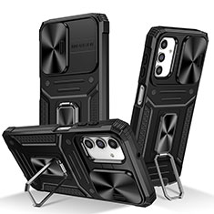 Funda Bumper Silicona y Plastico Mate Carcasa con Magnetico Anillo de dedo Soporte MQ7 para Samsung Galaxy A13 5G Negro