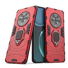 Funda Bumper Silicona y Plastico Mate Carcasa con Magnetico Anillo de dedo Soporte para Huawei Honor Magic4 5G Rojo