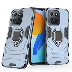 Funda Bumper Silicona y Plastico Mate Carcasa con Magnetico Anillo de dedo Soporte para Huawei Honor X8a 5G Azul