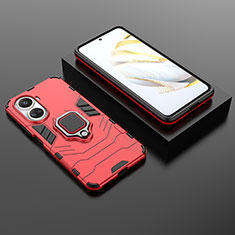 Funda Bumper Silicona y Plastico Mate Carcasa con Magnetico Anillo de dedo Soporte para Huawei Nova 10 SE Rojo