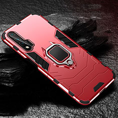 Funda Bumper Silicona y Plastico Mate Carcasa con Magnetico Anillo de dedo Soporte para Huawei Nova 6 Rojo