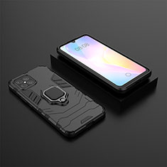 Funda Bumper Silicona y Plastico Mate Carcasa con Magnetico Anillo de dedo Soporte para Huawei Nova 8 SE 4G Negro