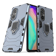 Funda Bumper Silicona y Plastico Mate Carcasa con Magnetico Anillo de dedo Soporte para Huawei Nova 9 SE Azul