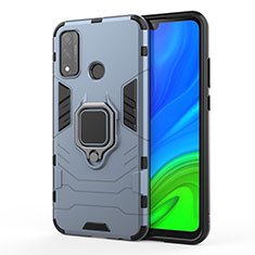 Funda Bumper Silicona y Plastico Mate Carcasa con Magnetico Anillo de dedo Soporte para Huawei Nova Lite 3 Plus Azul