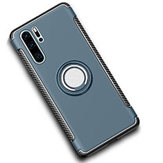 Funda Bumper Silicona y Plastico Mate Carcasa con Magnetico Anillo de dedo Soporte para Huawei P30 Pro New Edition Cian