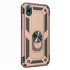 Funda Bumper Silicona y Plastico Mate Carcasa con Magnetico Anillo de dedo Soporte para Huawei Y5 (2019) Oro