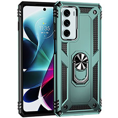 Funda Bumper Silicona y Plastico Mate Carcasa con Magnetico Anillo de dedo Soporte para Motorola Moto G200 5G Verde