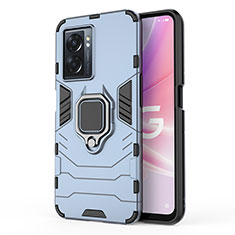 Funda Bumper Silicona y Plastico Mate Carcasa con Magnetico Anillo de dedo Soporte para Realme V23i 5G Azul