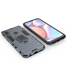 Funda Bumper Silicona y Plastico Mate Carcasa con Magnetico Anillo de dedo Soporte para Samsung Galaxy A10s Azul