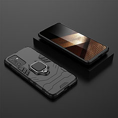 Funda Bumper Silicona y Plastico Mate Carcasa con Magnetico Anillo de dedo Soporte para Samsung Galaxy A15 4G Negro