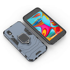 Funda Bumper Silicona y Plastico Mate Carcasa con Magnetico Anillo de dedo Soporte para Samsung Galaxy A2 Core A260F A260G Azul