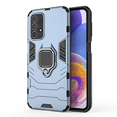 Funda Bumper Silicona y Plastico Mate Carcasa con Magnetico Anillo de dedo Soporte para Samsung Galaxy A23 5G Azul