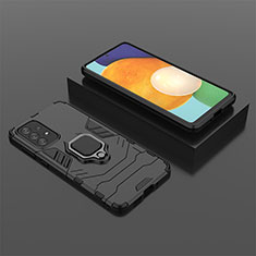 Funda Bumper Silicona y Plastico Mate Carcasa con Magnetico Anillo de dedo Soporte para Samsung Galaxy A73 5G Negro