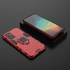 Funda Bumper Silicona y Plastico Mate Carcasa con Magnetico Anillo de dedo Soporte para Samsung Galaxy M34 5G Rojo