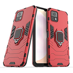 Funda Bumper Silicona y Plastico Mate Carcasa con Magnetico Anillo de dedo Soporte para Vivo Y52s 5G Rojo